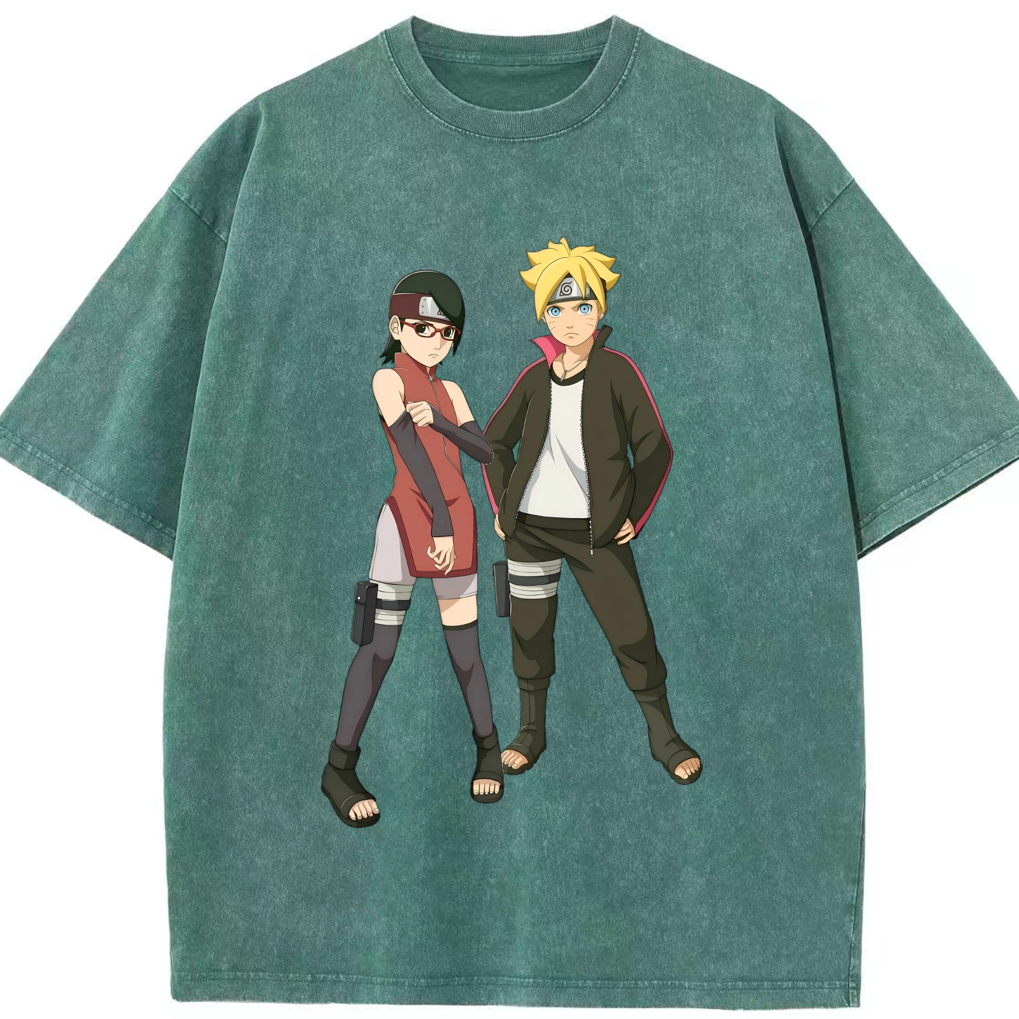 （画像用） NARUTO -ナルト- うずまき ボルト Uzumaki Boruto 綿100% ヴィンテージ風 半袖Tシャツ（フロントプリント）